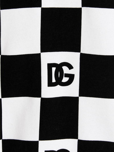 Shop Dolce & Gabbana Logo Hoodie In White/black