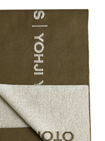Shop Y-3 Scarf In Focus Olive Core White