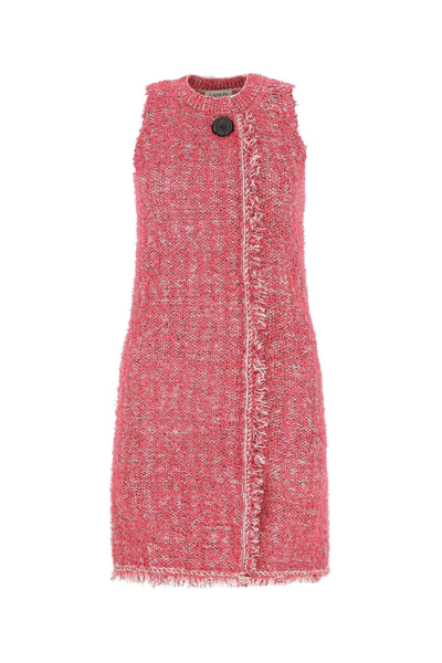 Lanvin Tweed Shift Dress In Pink