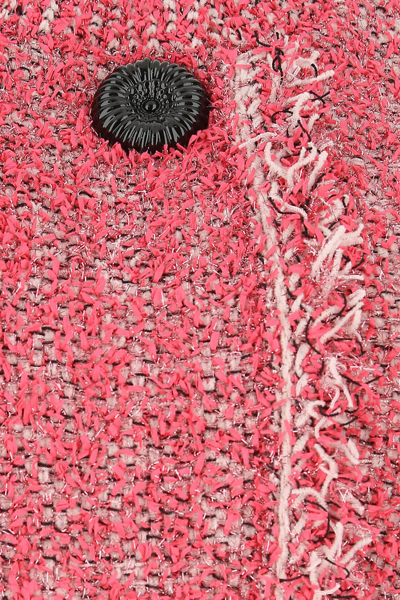 Shop Lanvin Fringe Trimmed Tweed Sleeveless Dress In Pink