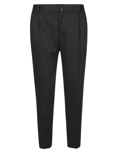 Shop Dolce & Gabbana Belt Looped Tailored Trousers In Nero