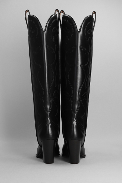 Shop Stella Mccartney Low Heels Boots In Black Faux Leather