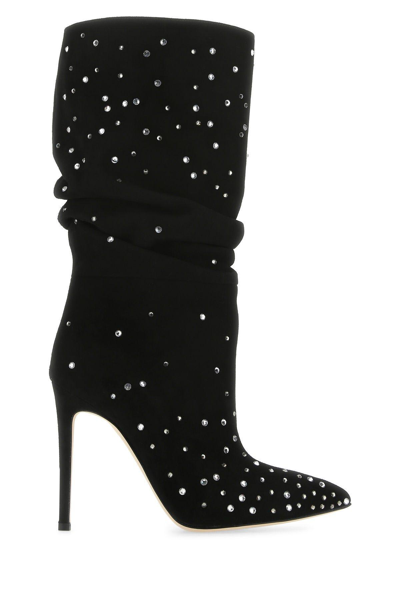 Shop Paris Texas Embellished Suede Holly Boots In Nero