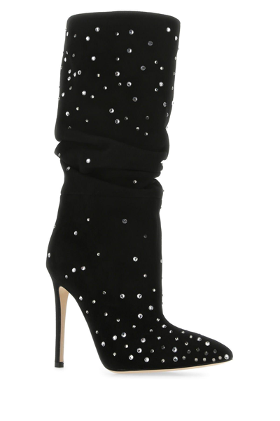 Shop Paris Texas Embellished Suede Holly Boots In Nero