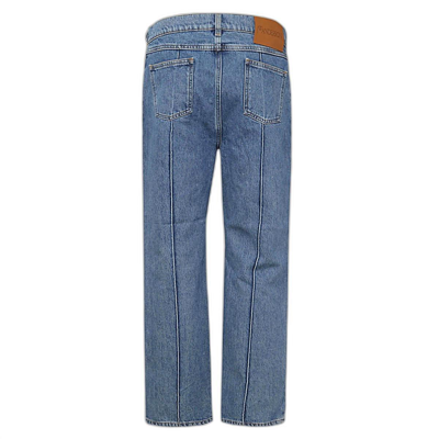 Shop Jw Anderson Chain-link Detailed Slim Cut Jeans In Light Blue