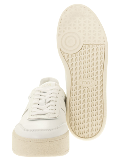 TOD'S LEATHER PLATFORM SNEAKERS 