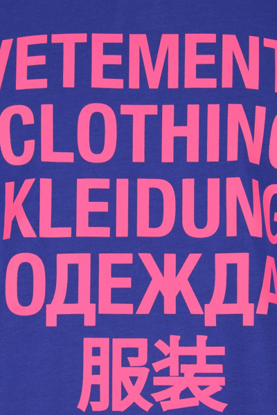 Shop Vetements Blue Cotton Oversize T-shirt In Bluette