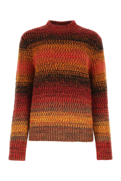 Shop Chloé Multicolor Cashmere Sweater In Sunset Orange