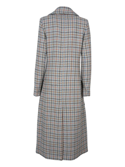 Shop See By Chloé Double Breasted Checked Coat In Grigio
