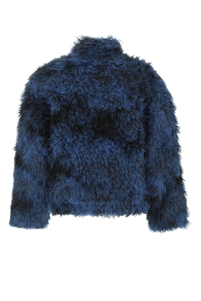 Shop Mcq By Alexander Mcqueen Two-tone Eco Fur Coat In Blue