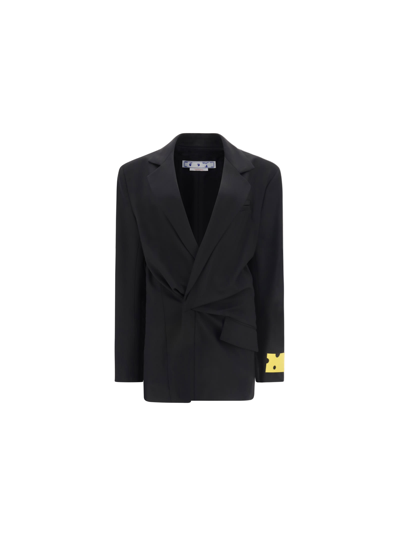 Shop Off-white Dry Wo Blazer Jacket In Black
