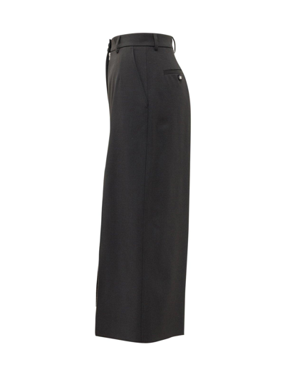 Shop Dolce & Gabbana High-waisted Front Slit Trousers In Nero