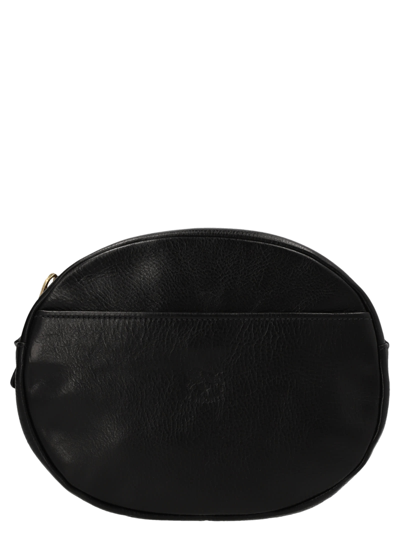 Shop Il Bisonte Logo Leather Crossbody Bag In Black