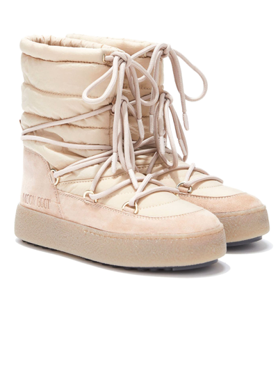 Shop Moon Boot Ltrack Pale-pink Nylon Boots In Cipria