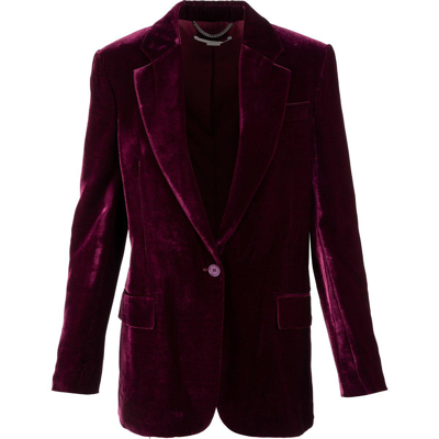 Shop Stella Mccartney Single-breasted Tailored Velvet Blazer In Grape