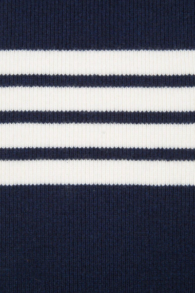 Shop Thom Browne 4-bar Knitted Scarf In Navy
