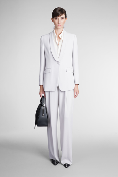 Shop Emporio Armani Blazer In Grey Wool In Bianco