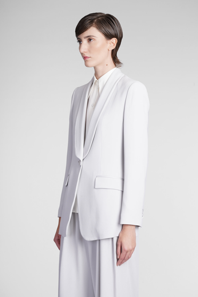 Shop Emporio Armani Blazer In Grey Wool In Bianco