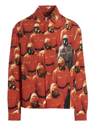 Shop Fourtwofour On Fairfax Printed Shirt In Rosso