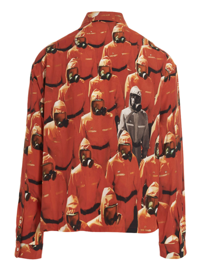 Shop Fourtwofour On Fairfax Printed Shirt In Rosso