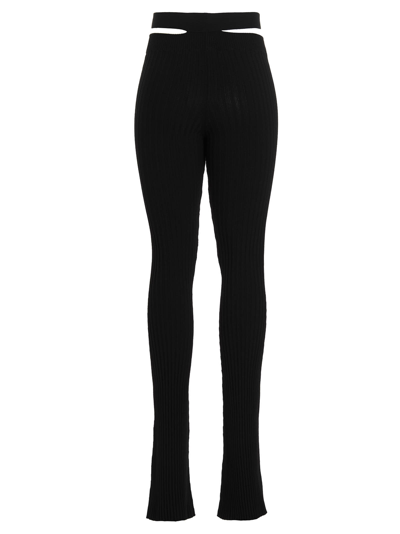 Shop Andreädamo Cut-out Ribbed Pants In Black