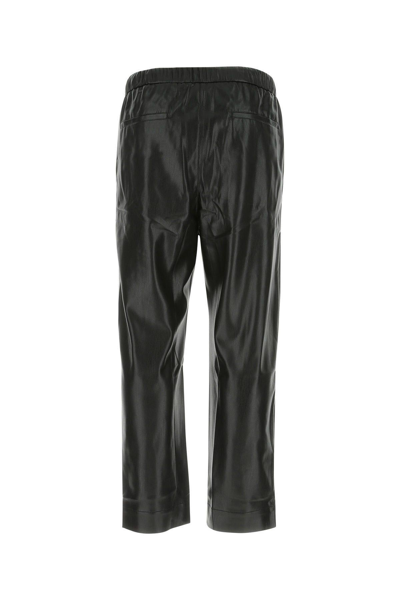 Shop Nanushka Black Synthetic Leather Jain Pant