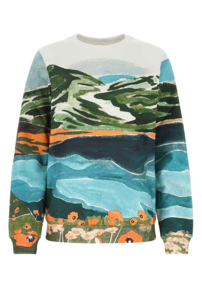 Shop Chloé Poppy Printed Crewneck Sweatshirt In Multicolor