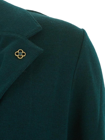 Shop Lardini Knit Jacket In Verde