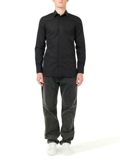 Shop Givenchy 4g Embroidered Long-sleeved Shirt In Nero