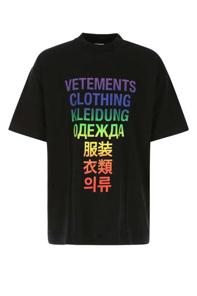 Shop Vetements Black Cotton Oversize T-shirt In Nero