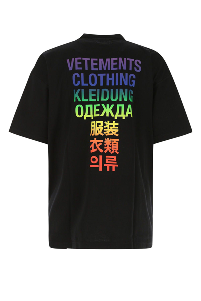 Shop Vetements Black Cotton Oversize T-shirt In Nero