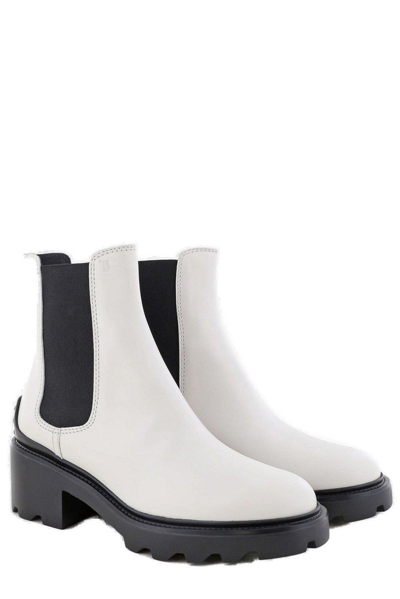 Shop Tod's Round Toe Ankle Boots In Altraversione