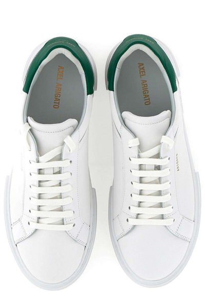 Shop Axel Arigato Atlas Logo Print Low-top Sneakers In White Kale Green
