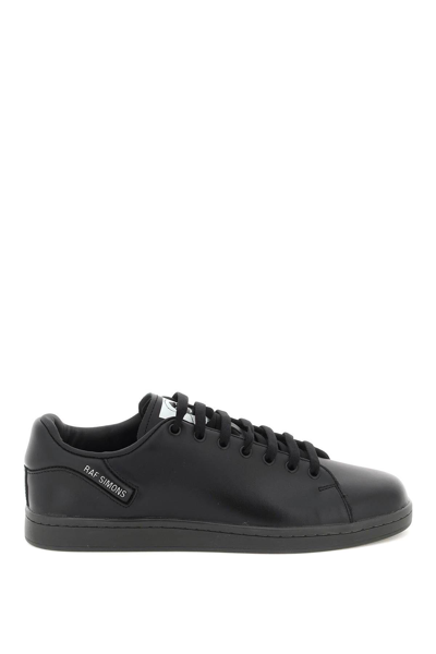 Shop Raf Simons Orion Leather Sneakers In Brushed Black
