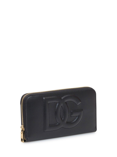 Shop Dolce & Gabbana Logo-embossed Zipped Wallet In Nero