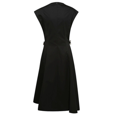 Shop Jw Anderson Cap Sleeved Asymmetric Midi Dress In Black