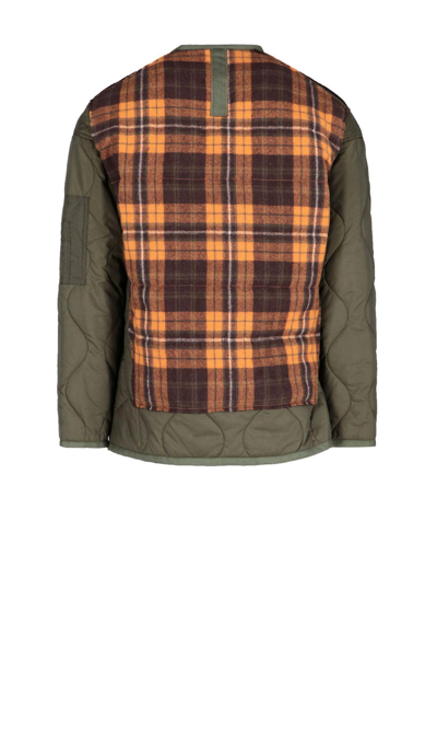 Shop President's Quilted Check Jacket In Orange/green