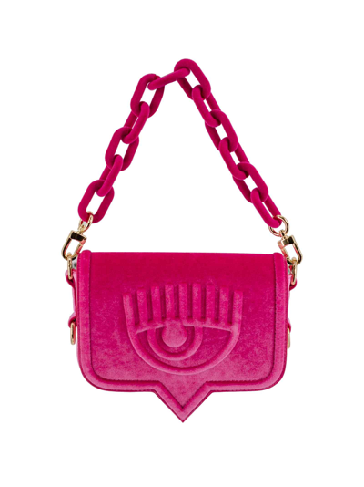 Shop Chiara Ferragni Wink-embossed Clutch Bag In Sachet Pink