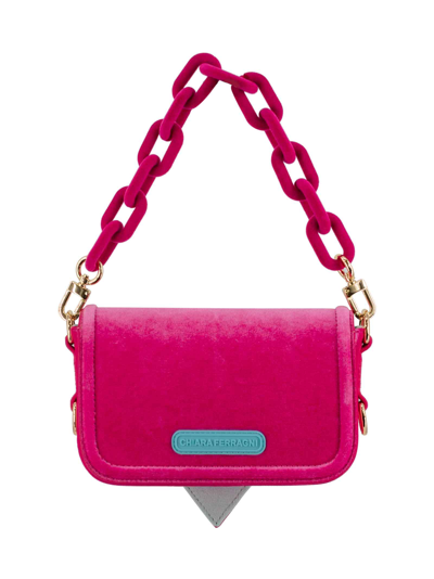 Shop Chiara Ferragni Wink-embossed Clutch Bag In Sachet Pink