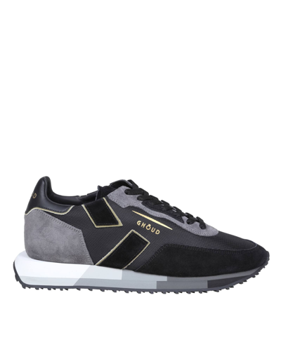 Shop Ghoud Rush Sneakers In Fabric And Suede In Nero E Grigio