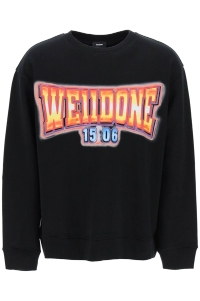 Shop We11 Done Hollywood Logo Sweatshirt In Black