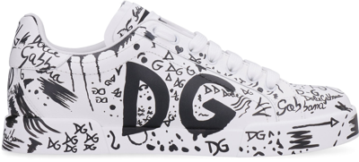 Shop Dolce & Gabbana Portofino Low-top Sneakers In White/black