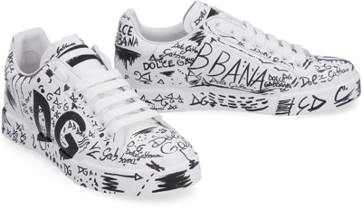 Shop Dolce & Gabbana Portofino Low-top Sneakers In White/black