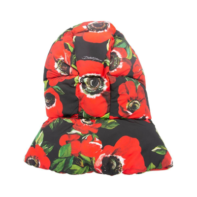 Shop Dolce & Gabbana Floral-printed Hat In Anemoni Fdo Nero