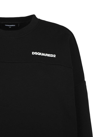 Shop Dsquared2 Logo-printed Drop Shoulder Sweatshirt In Black