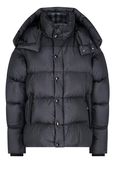 Shop Burberry Detachable Sleeve Hooded Puffer Jacket