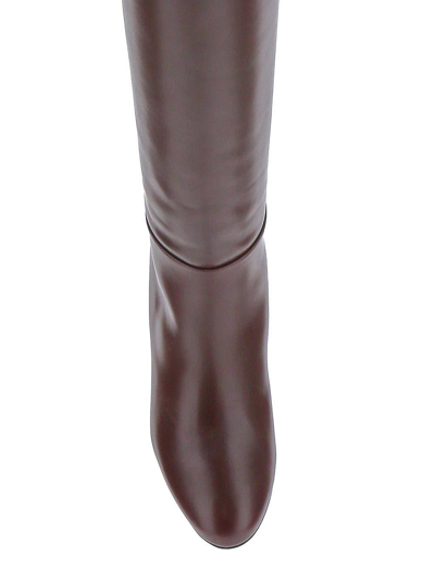 Jimmy Choo Karter 85 Leather Knee-high Boots In Bordeaux