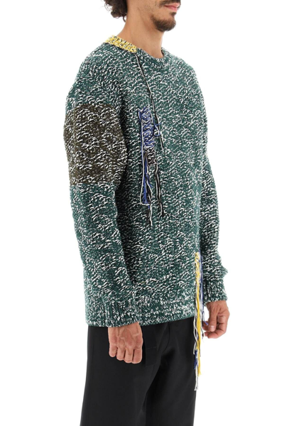 Shop Oamc Astral Jacquard Sweater In Verde