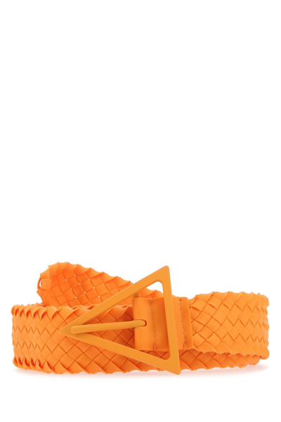 Shop Bottega Veneta Orange Rubber Belt