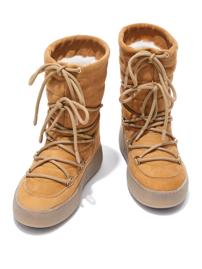 Shop Moon Boot Ltrack Tan Suede Boots In Biscotto